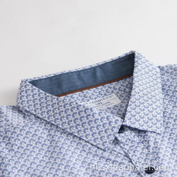 Herenblouse Katoen Lange mouwen Regular Fit Overhemden met print